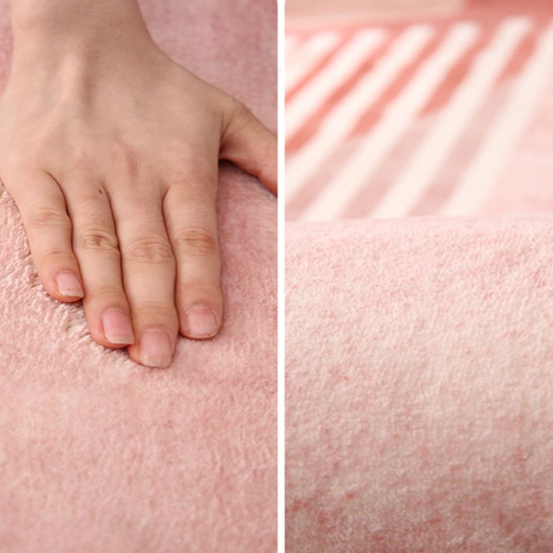 Beige Straight Line Carpet Polyester Simple Carpet Stain Resistant Carpet for Living Room