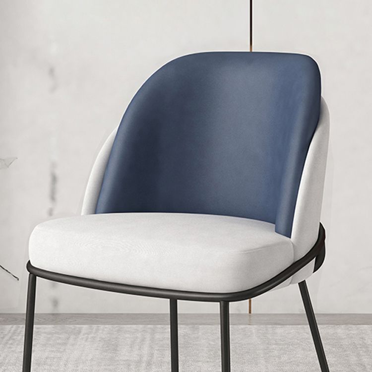 Silla sin brazos tapizada silla de comedor de metal de estilo nórdico para uso en restaurantes