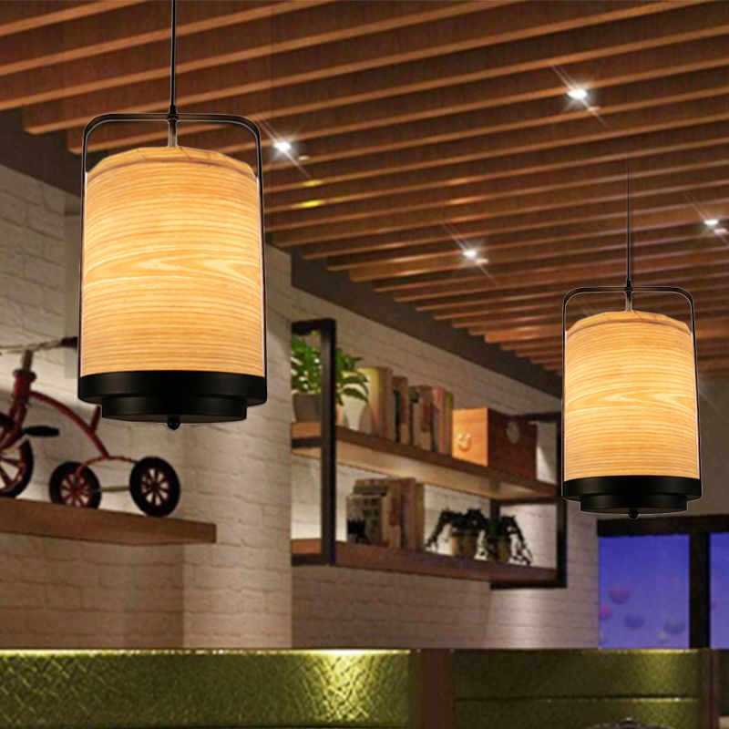 Lámpara colgante cilíndrica de tela moderna 1 Luz de luz colgante blanca/roja/roja/verde para comedor