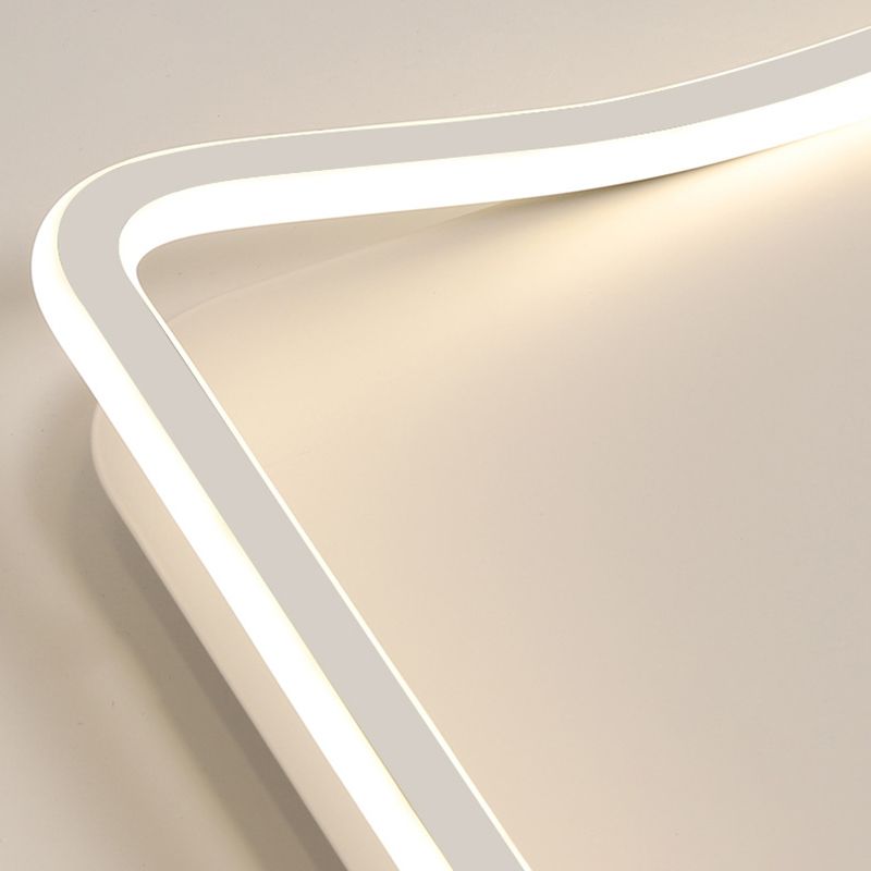 Flush rectangulaire Mount Light Modern Style Metal 1 Light Led Flush Ceiling Lights in White