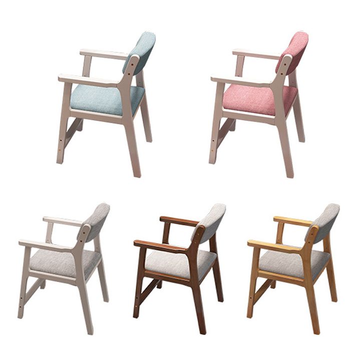 Contemporary Wood Side Chair Open Back Dining Side Arm Chair for Home Use