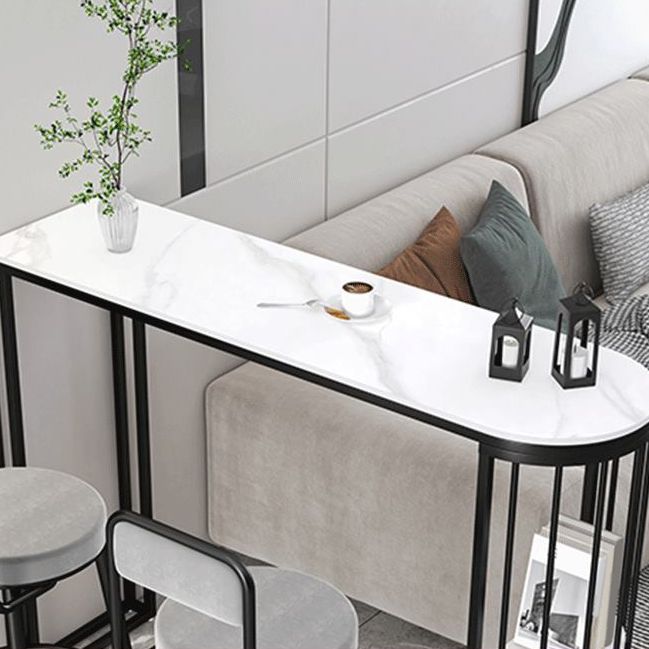 Modern 1/2/3 Pieces Bar Table Set Stone Counter Table with High Stools for Living Room