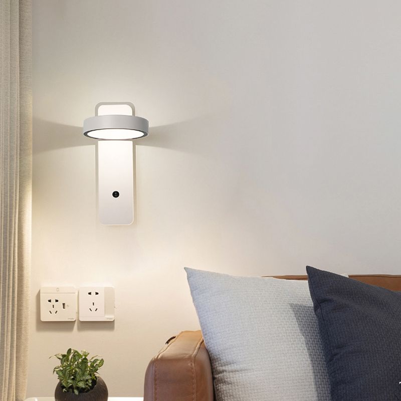 Metal Drum Wall Light Fixture Minimalist 1 Light Wall Lighting for Bedroom