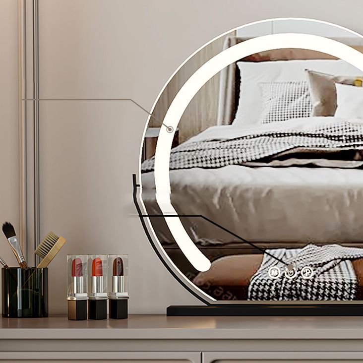 Glam Wood Vanity Dressing Table White Makeup Vanity Desk with Drawer