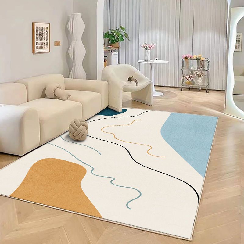Luxury Area Carpet Funky Washable Rug Polyester Non-Slip Carpet for Home Decor