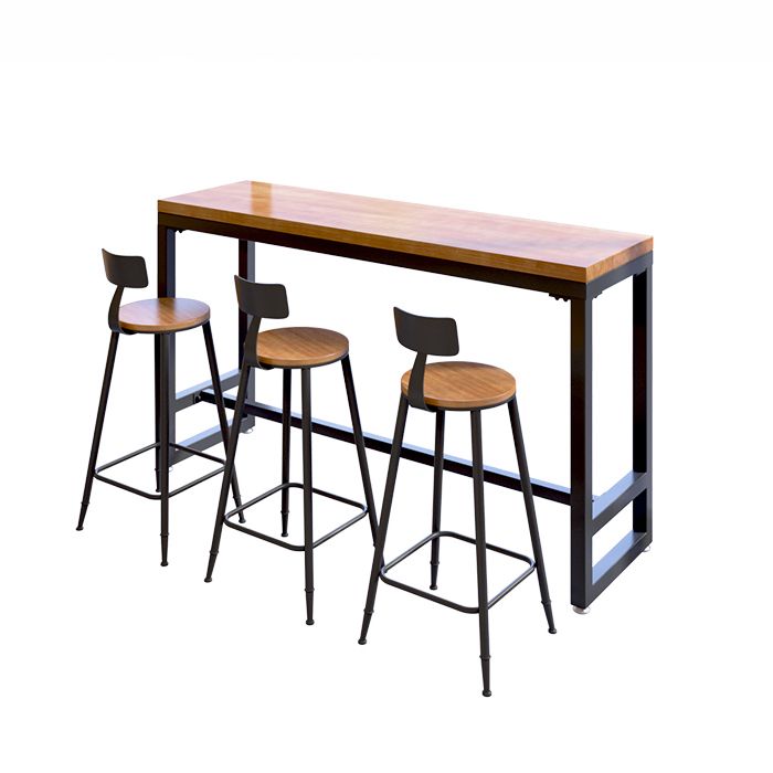 Modern 1/2/4/7 Pieces Solid Wood Pub Table Set Rectangular Counter Table for Dining Room
