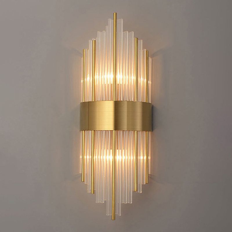 Crystal Geometry Shape Wall Lights Modern Style 2 Light Wall Sconce for Dining Room