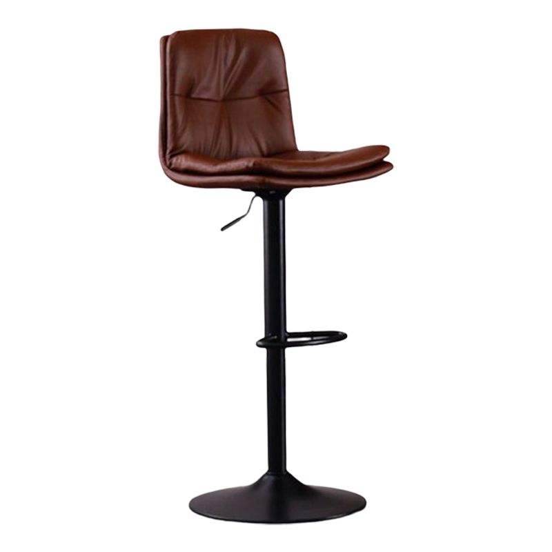 Contemporary Liftable Bar-stool PU Leather Bar Stool with Metal Legs