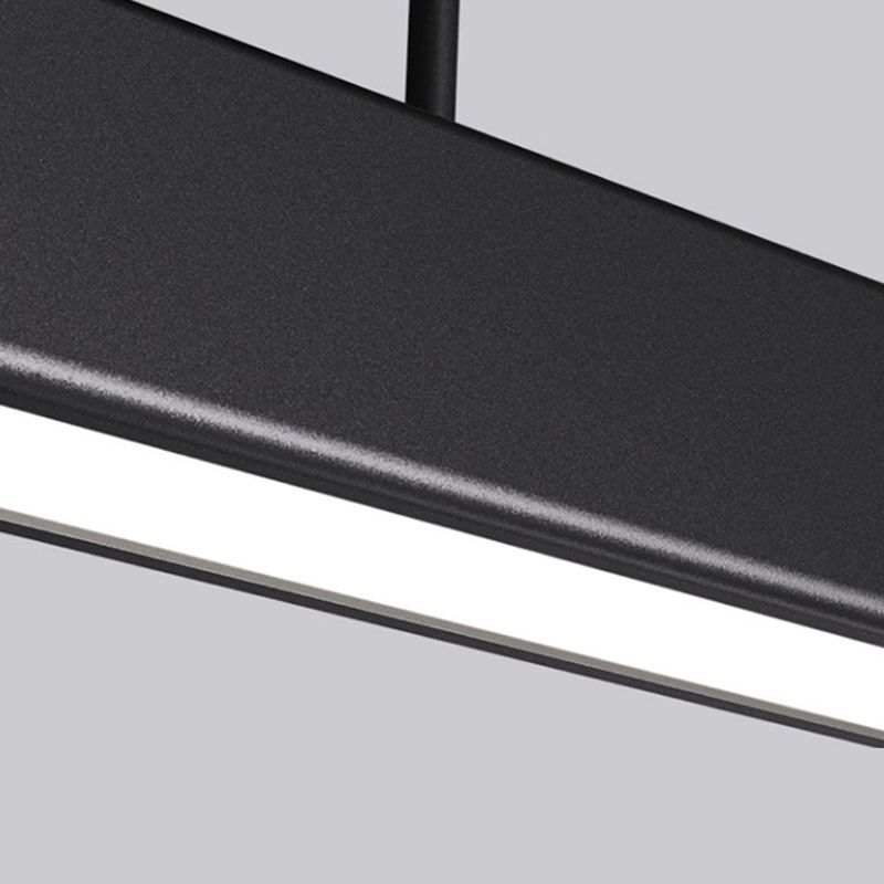 Black Metal Hanging Pendant Lights Contemporary Linear Hanging Lamps for Dining Room