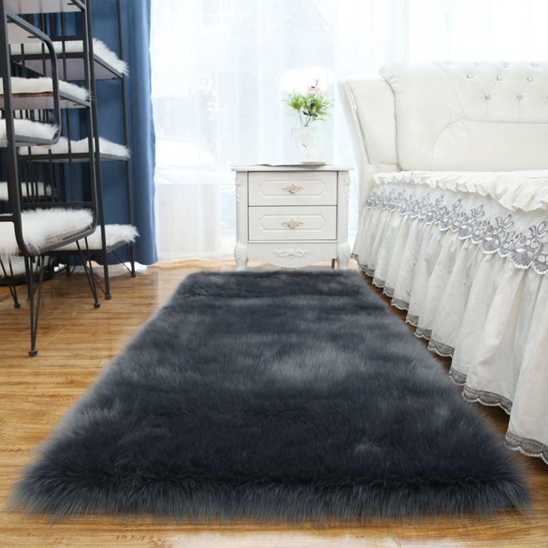 Simplicité Tapis Shag Couleur solide moderne Tapis de tapis lavable moderne