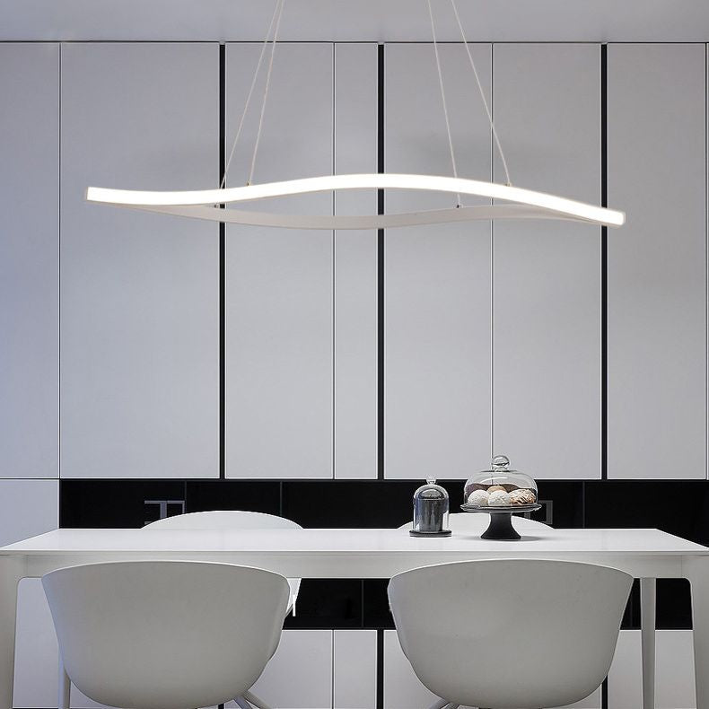 Minimalist Leaf Shaped Island Lamp Acrylic Dining Room LED Hanging Light Fixture