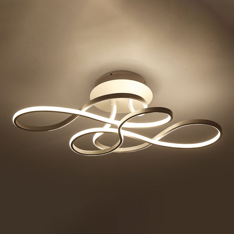 Spring Semi Flush Light Fixture Minimalistic Acrylic LED Semi Flush Mount Ceiling Fixture