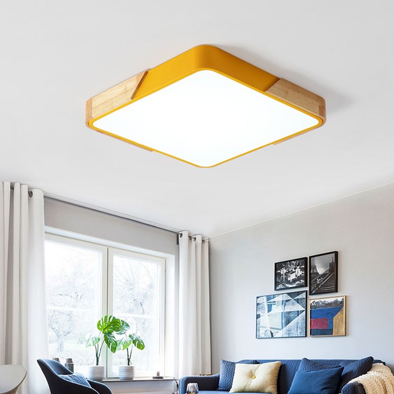 Modern Macaroon Geometry Shape Flush Mount Lamp Acrylic 1 Light Flush Mount Led Lights