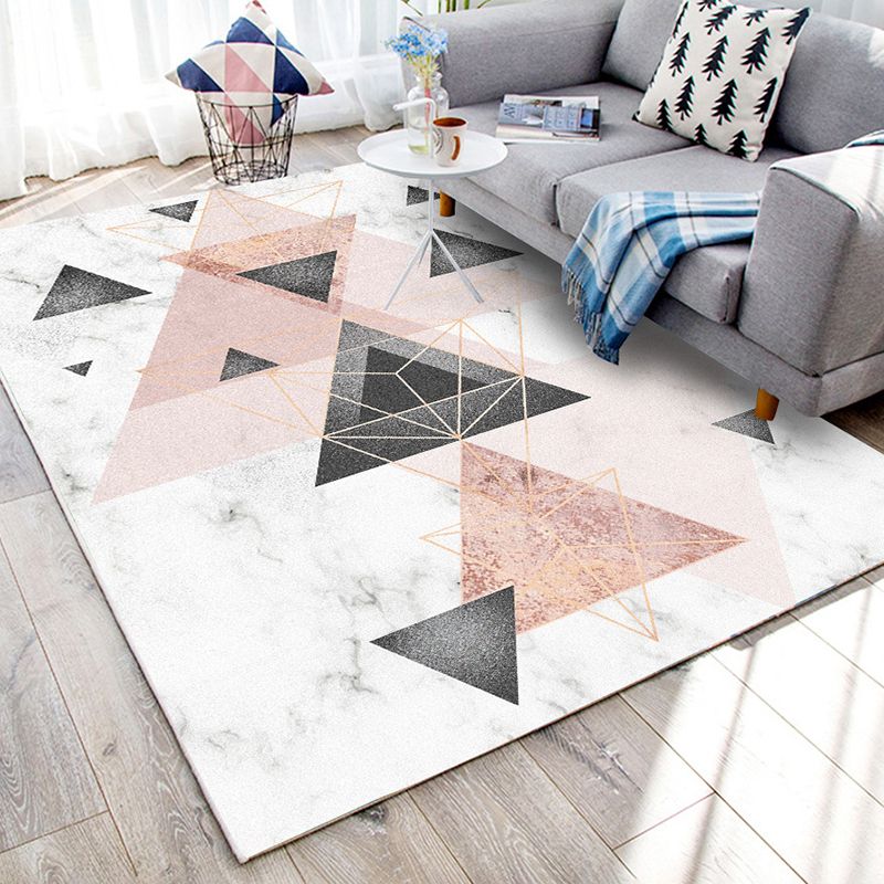 Simplicité Géométrique Modèle Rapis de loisirs Tapis de loisirs Polyester Tapis résistant aux taches pour la décoration intérieure