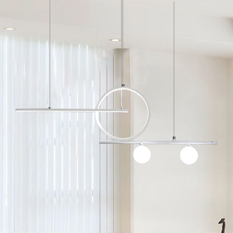 Illuminazione isola lineare lampada sospesa in metallo nordico nero/nero/oro con vetro smerigliato per sala da pranzo