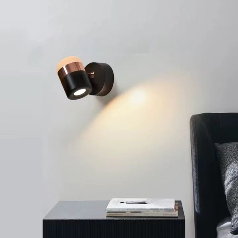 Shaded Wall Mount Light Fixture Simple Metal 1 Light Wall Mount Lamp