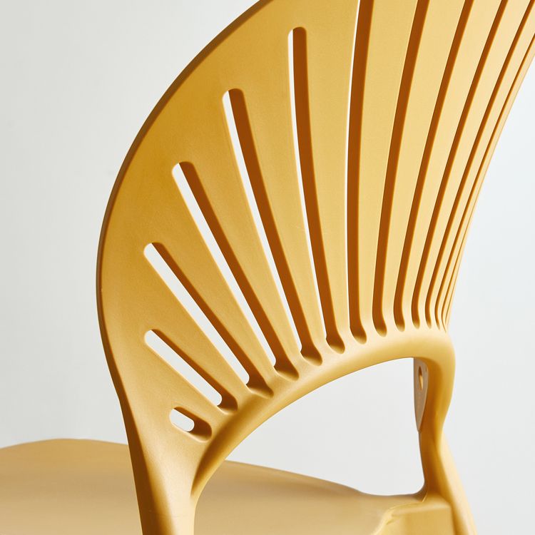 Contemporary Style Plastic Dining Armless Chair Open Back Dining Side Chair