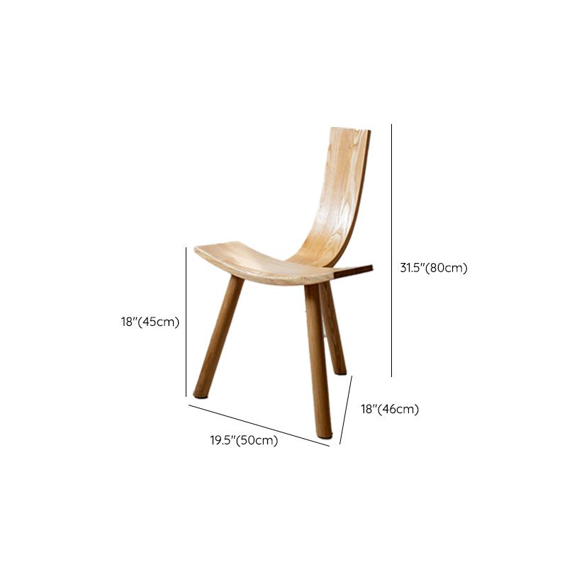 Natural Modern Indoor Dining Side Chair Solid Wood Side Chair