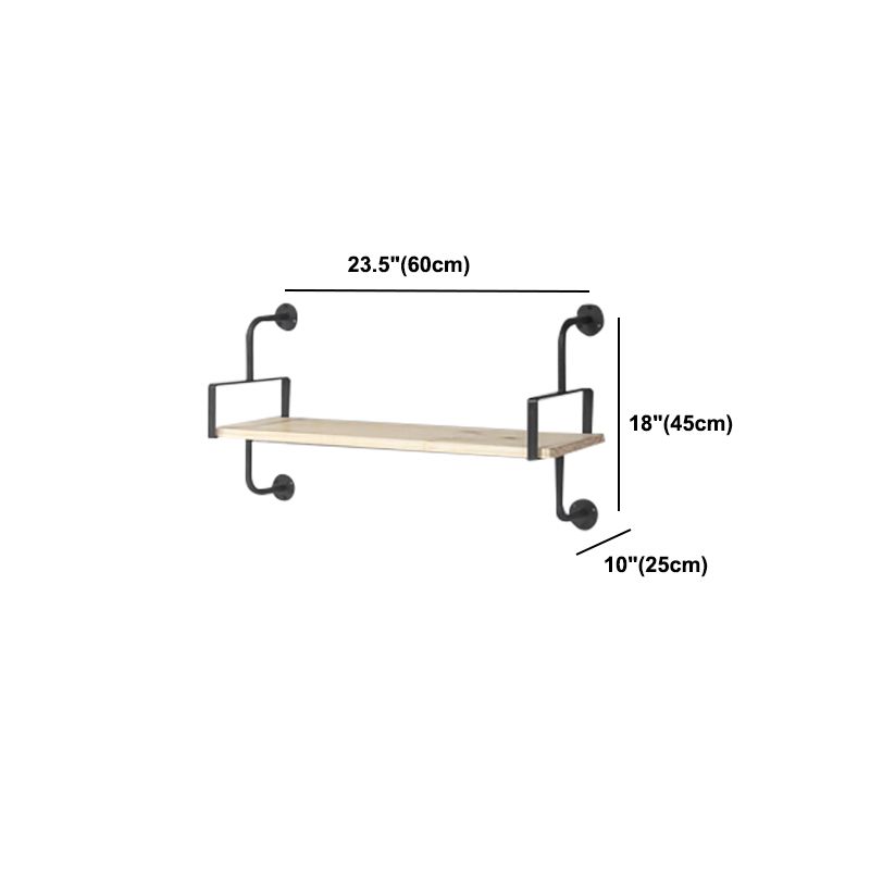 9.84"W Bookshelf Industrial Style Wall Mounted Solid Wood Bookcase for Home Office