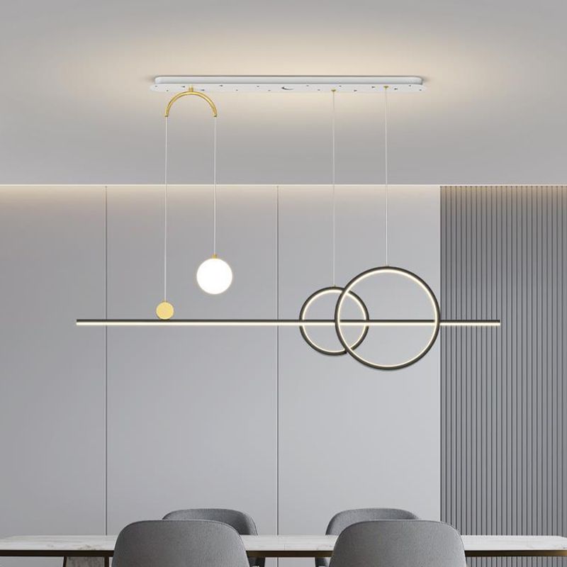 5-Light Modernism Kitchen Island Lighting Golden/Black/Blue LED Island Pendant Lighting