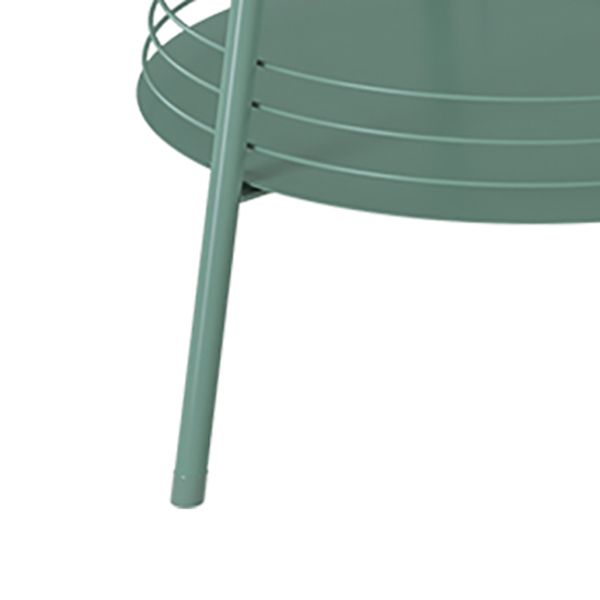 21.6" Tall Round Tray Top Side Table Mental 3 Legs End Table with Shelf
