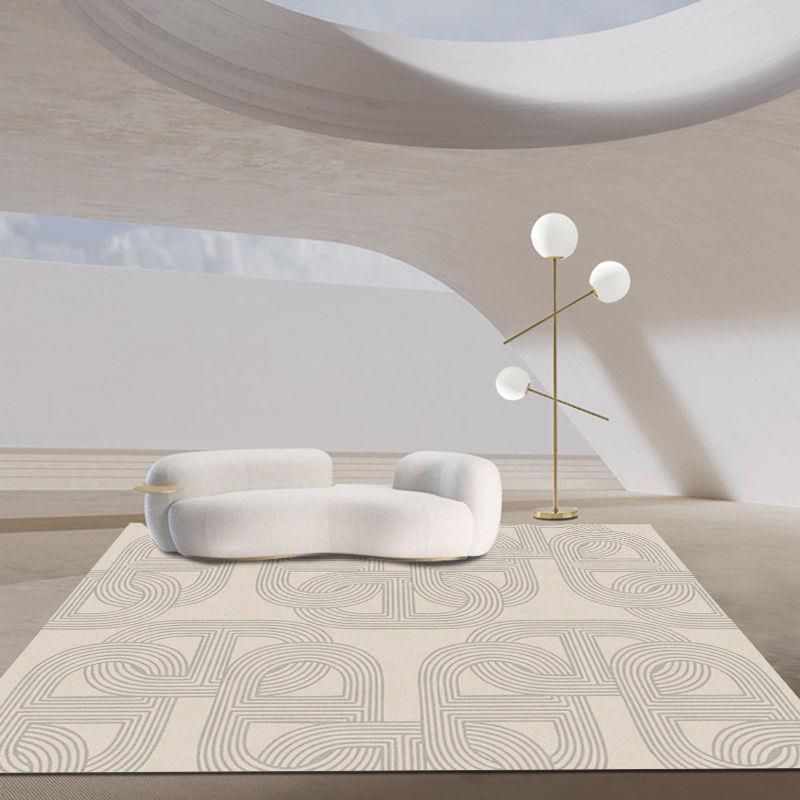 Fancy Modern Rug Plaid Pattern Polyester Area Rug Non-Slip Backing Rug for Home Decor