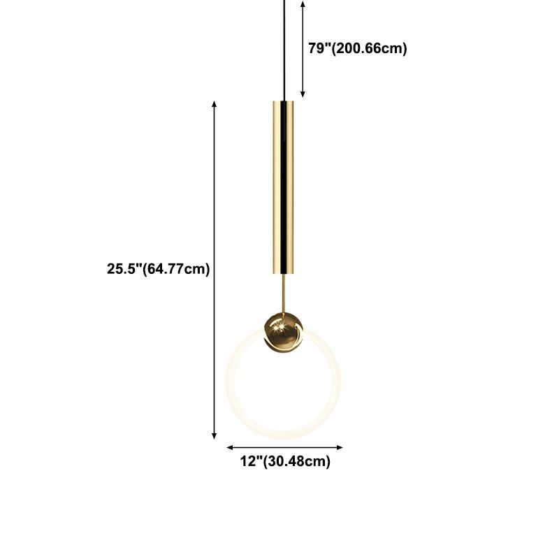 Zeitgenössischer Stil linearer Form Pendelleuchte Light Metal Einer Lichthängelampe in Gold