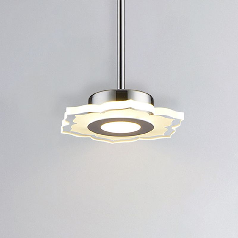 Simplicité LED Pendante luminaire de drop lampe à chute géométrique avec ombre acrylique