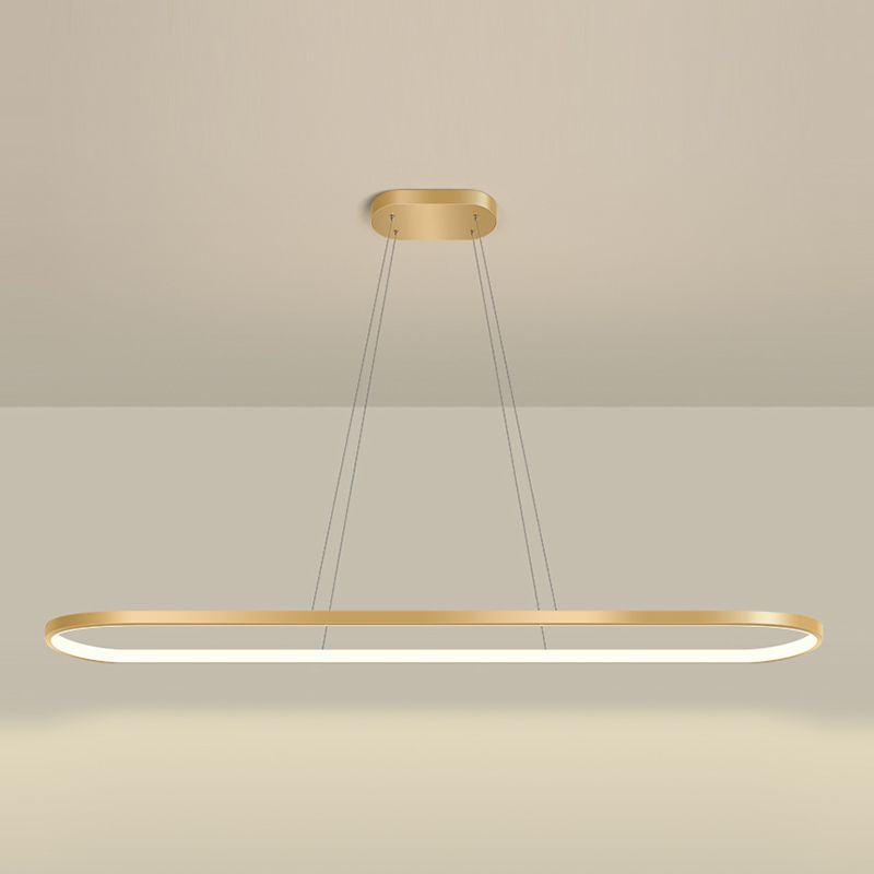 Estilo moderno forma lineal colgante metal luz 1 accesorio de iluminación colgante de luz en oro