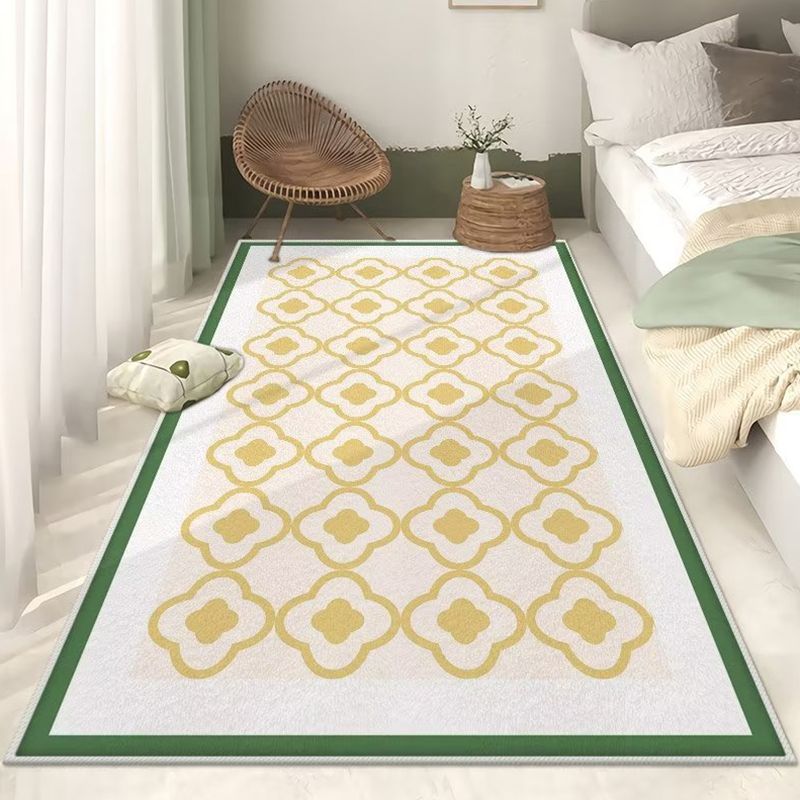 Brown Modern Rug Polyester Line Rug Washable Rug for Bedroom