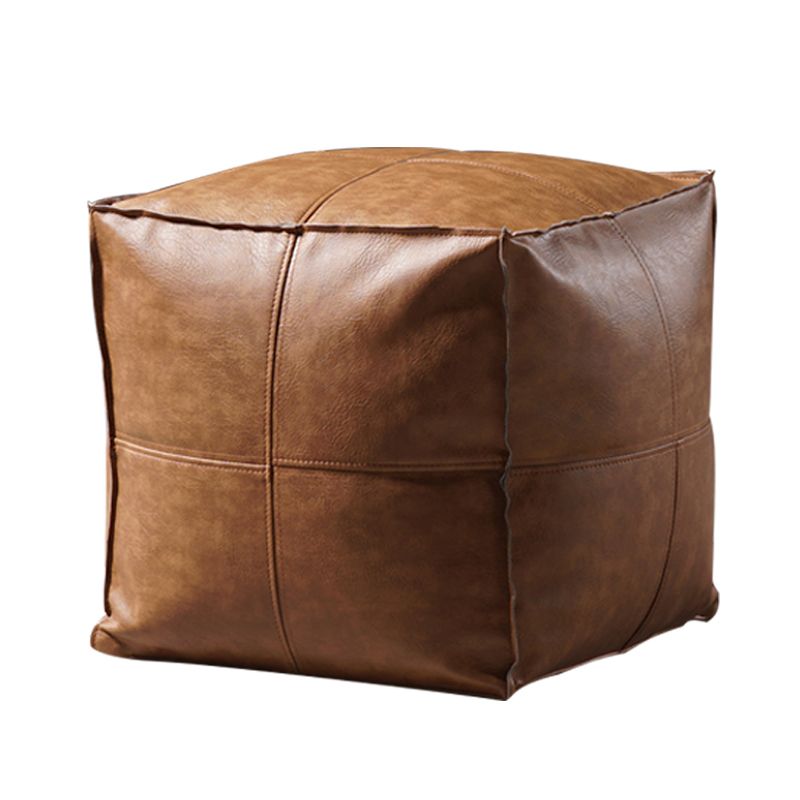Modern Square Pouf Leather Water Resistant Pouf for Living Room