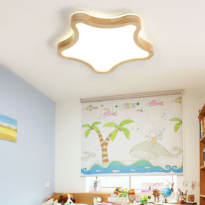 Creative Shape LED Wooden Flush Mount Ceiling Light Modern LED Flush Ceiling Light Fixture
