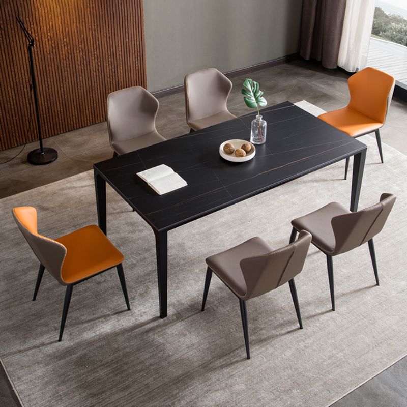 Inicio Sillas de comedor sin brazos Sillas laterales tapizadas con patas de metal (juego de 2)