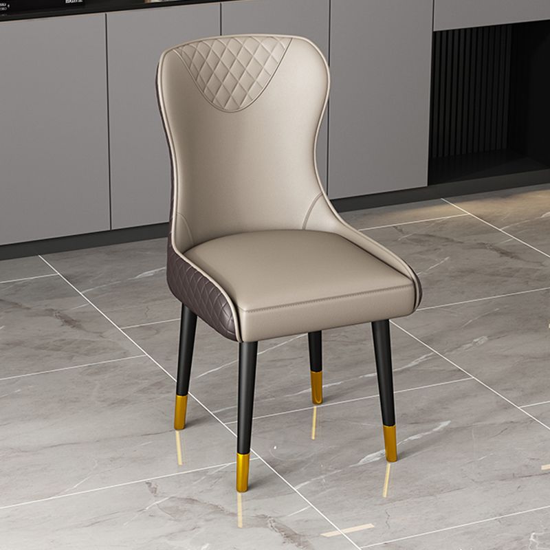 Upholstered Side Chairs Scandinavian Style Armless Solid Back Chair