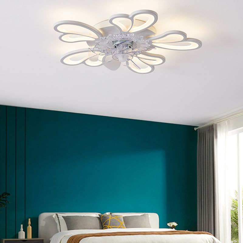 Multi Light Ceiling Fan Lighting Modern Style Metal Ceiling Fan Light for Dining Room