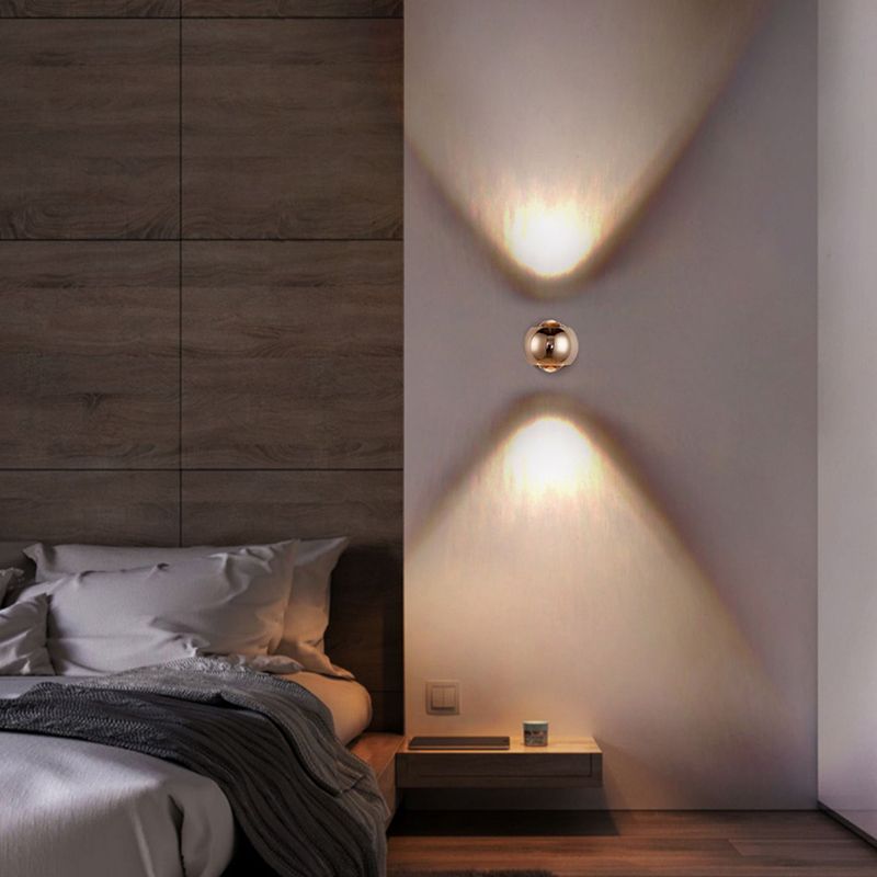 Ball Shade Metal Wall Sconce Modern Style 2 Lights Wall Mount Lighting