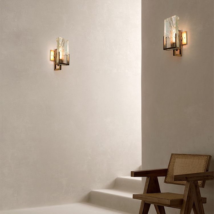 Crystal Brass Wall Lamp in Modern Luxury Style Electroplate Iron Wall Sconce for Interior Spaces