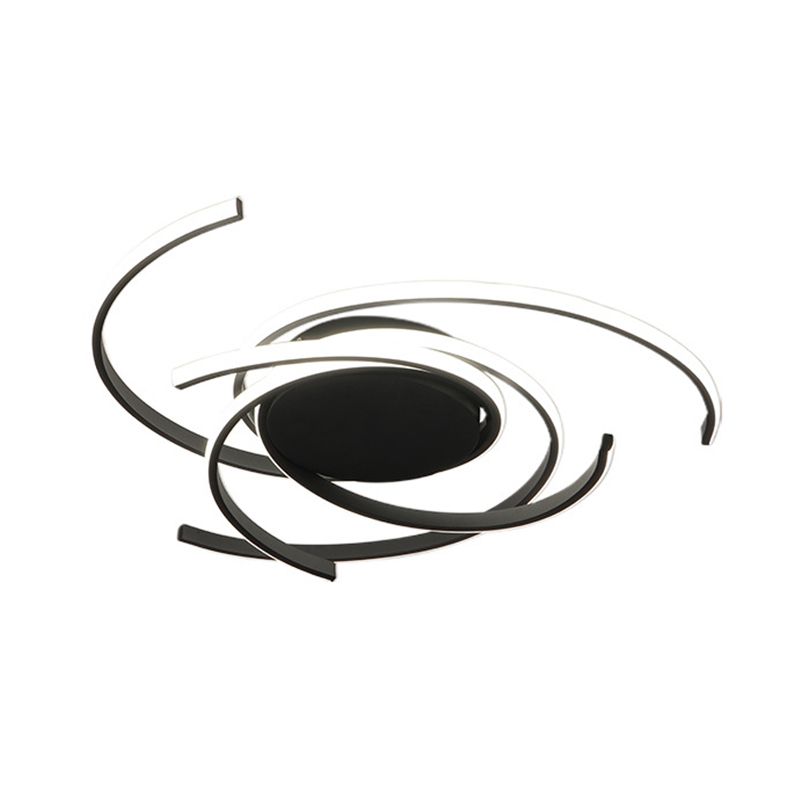 Lámpara de techo LED de metal con montaje empotrado en espiral de estilo moderno, lámpara de techo para dormitorio