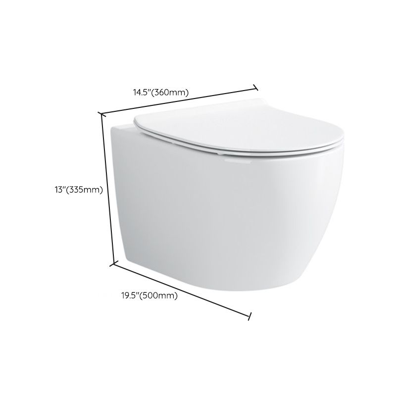 Modern White Flush Toilet Wall Hung One-Piece Toilet with Slow Close Seat
