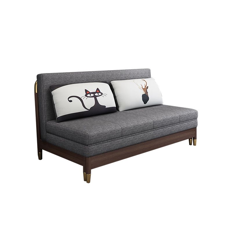 Modern Slipcovered Sofa Bed Solid Wood Upholstered Sofa Bed with Box