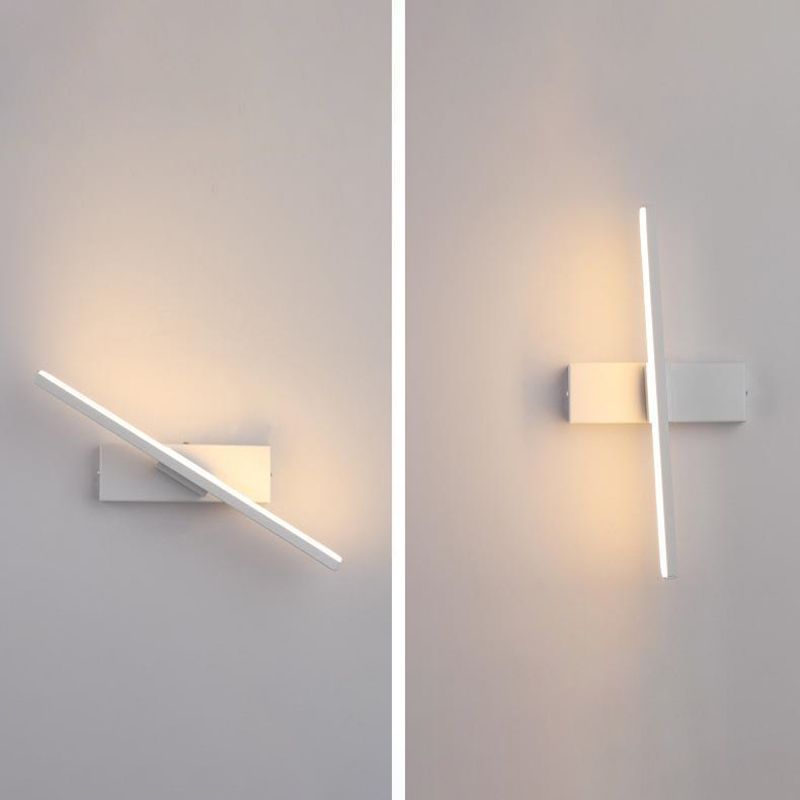 Nordic Style Metal Wall Light Strip Shape Rotatable Wall Lamp for Bedroom