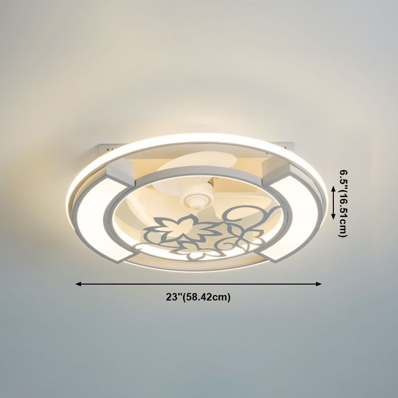 Lampada per ventola a soffitto moderna Nordic Acrilico da letto da letto Soggiorno semifulò la luce del soffitto