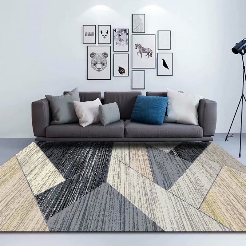 Modern Geometric Pattern Rug Creative Carpet Polyester Rug for Home Decoration