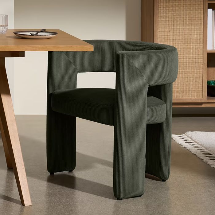Modern Style Arm Chair Wood Open Back Dining Accent Chair for Home