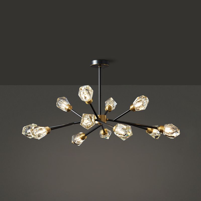Moderne stijl sputnik kroonluchter verlichting kristal kroonluchter in zwart