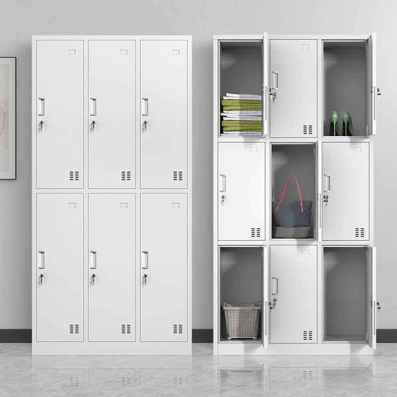 Steel White Storage Cabinet Contemporary Cabinet with Hinged Door