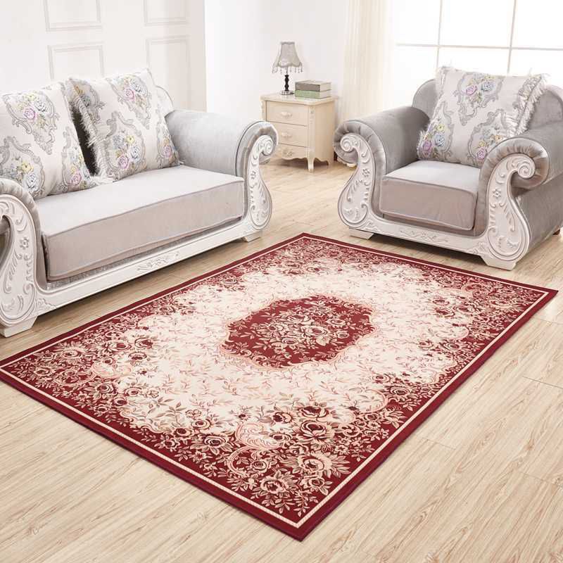 Victoria Flower Print Rug Antique Comfort Polyester Rug Non-Slip Backing Carpet for Living Room
