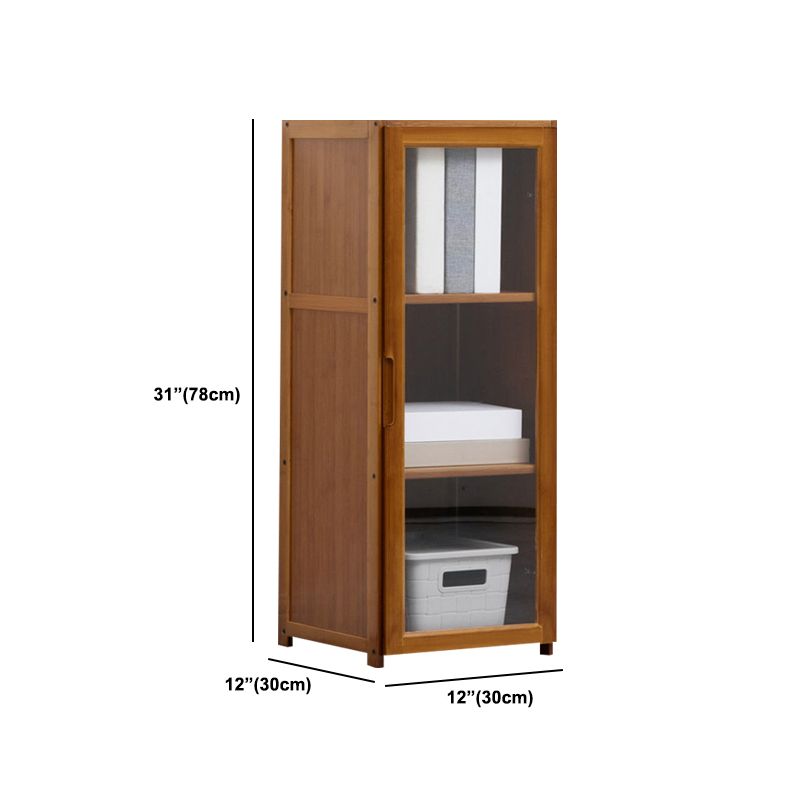 Brown Brown Shelf Bookcase Bedroom Closed Back Shelf with Cabinets