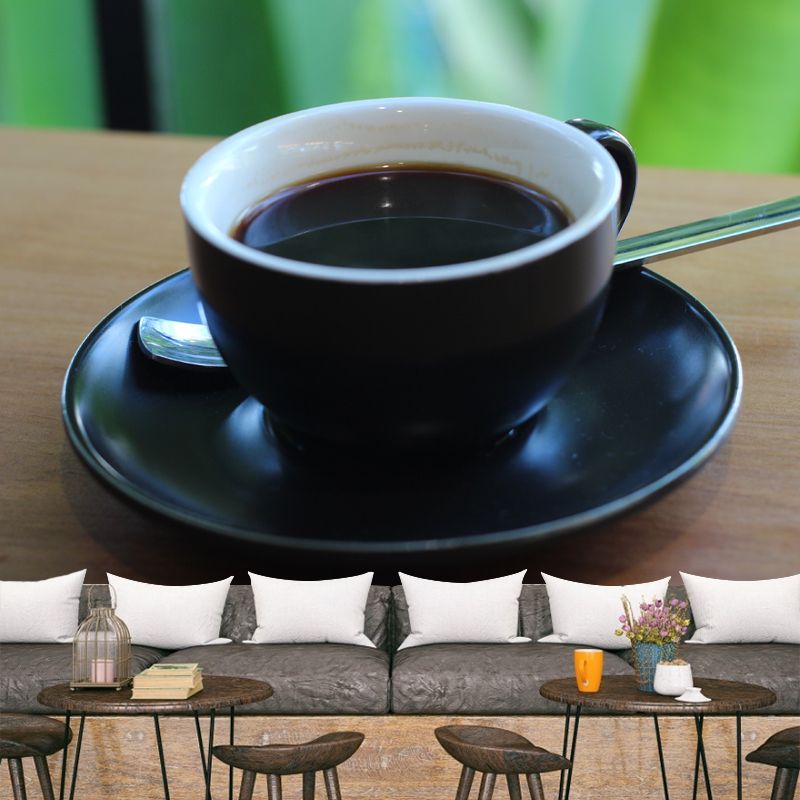 Strong Coffee Wall Decor for Coffee Shop Mildew Resistant Wall Mural, Personalized Size Available