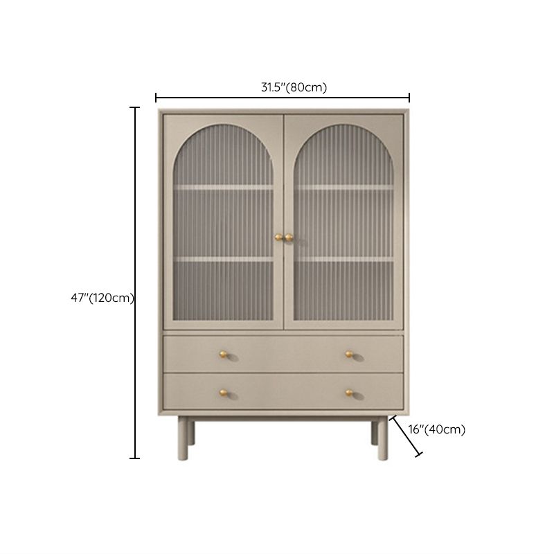 Contemporary Solid Wood Accent Cabinet Beige 2/4-Drawer Chest with Rattan Accent